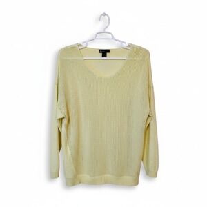 Lane Bryant Open Knit Front Back Tight Knit Sweater Women's Plus 22/24 Yellow